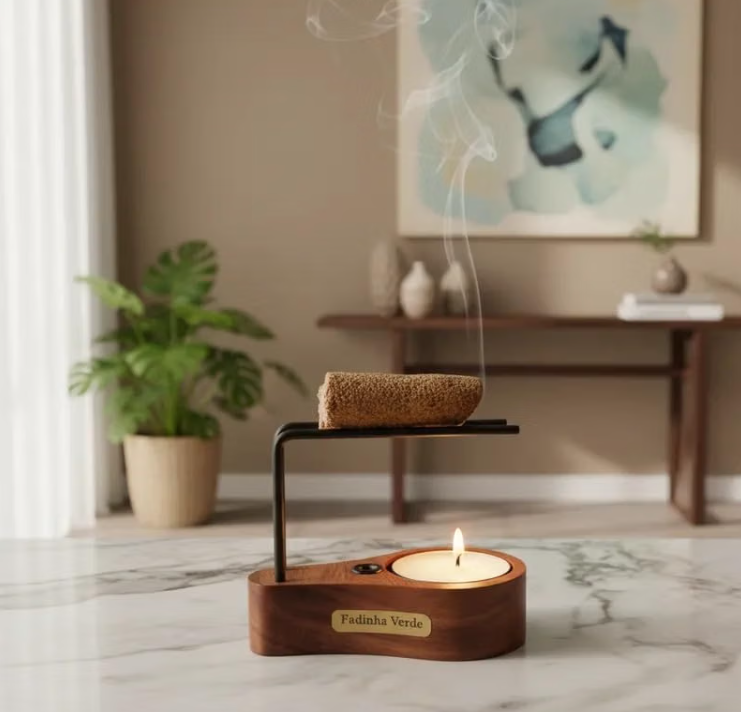 Lascas de Palo Santo natural para defumação e limpeza energética do lar